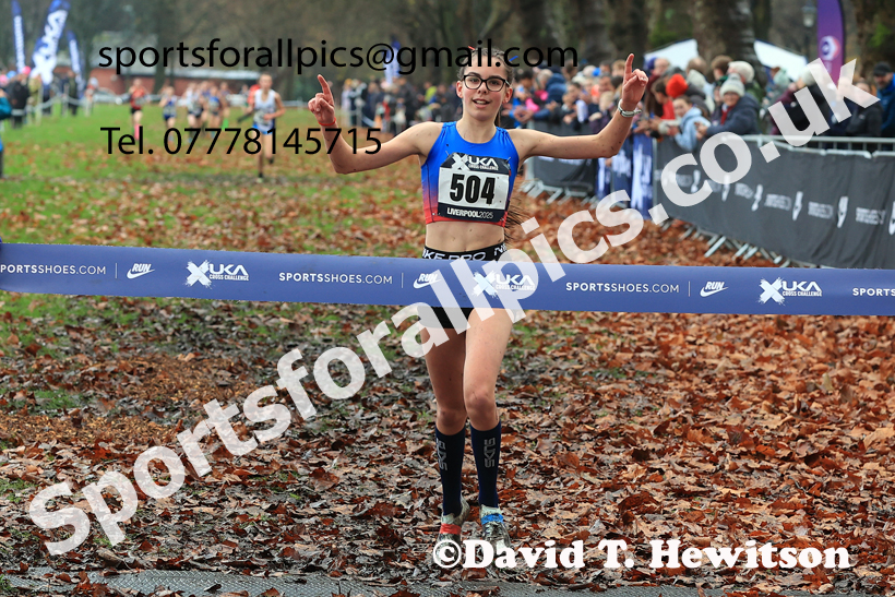 Girls Under-13s 2025 Liverpool Cross Challenge, Sefton Park, Saturday, November 22th. Photo: David T. Hewitson/Sports for All Pics